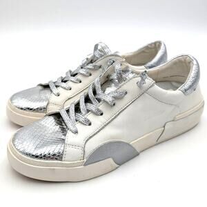 Dolce Vita Zina Sneaker Shoes Women's Snakeskin Silver/White Size US8 EU38.5